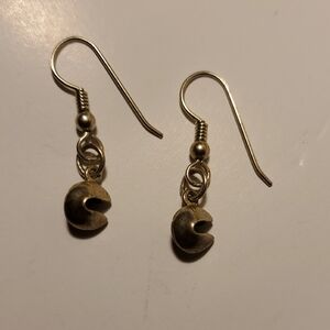 .925 Silver Fortune Cookie Minimalist Dangle Earrings